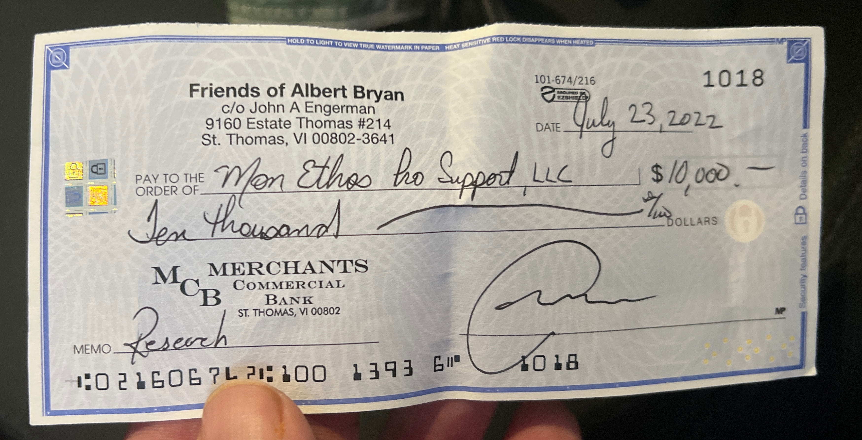 David Whitaker Says Friends of Albert Bryan Still Owes Him $10,000 for Campaign Research
